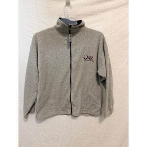 Team USA Beijing 08 Olympics Fleece Jacket Mens Large Gray Full Zip 2008 Games